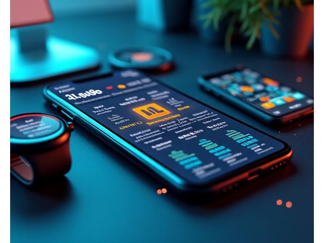 Panel de control de bienestar simulado mostrando datos de wearables sincronizados como frecuencia cardíaca y patrones de sueño.