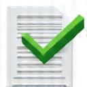 Icono de una hoja de papel con un tick verde y datos precisos, representando la veracidad de la información.